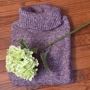 Turtle neck pink purple knit mix